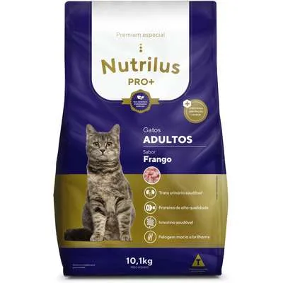 Ração Seca Nutrilus Pro+ Frango para Gatos Adultos - VJVJN6LQ-10KG